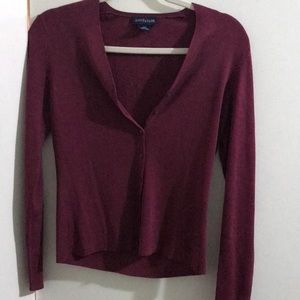 Maroon Ann Taylor Cardigan Sweater Size XS.